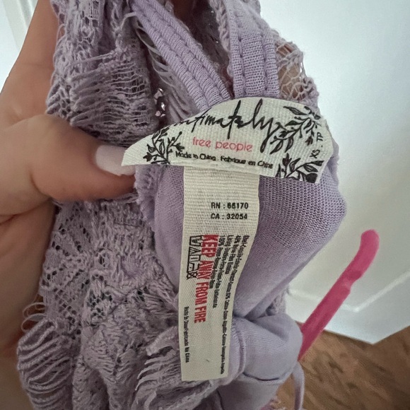 Free People Lace/Crochet Mini Dress Purple XS - Picture 2 of 4